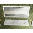thumbnail image 4 of 60" Solid Surface Stone Wall Mount Shallow Basin Bathroom Sink - White, 4 of 8