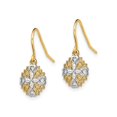 thumbnail image 2 of 14k Yellow Gold and Rhodium Dangle Earrings for Women with Mandala Design, Heart and Petal Motifs, Two-Tone Drop Style, Symbolizing Love and Harmony, Elegant Spiritual Jewelry, 2 of 6