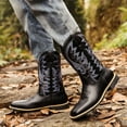 thumbnail image 4 of Men's Western Slip On Work-Casual Boots High Heel Embroidered Mid-Calf Boots Country Boot, 4 of 6