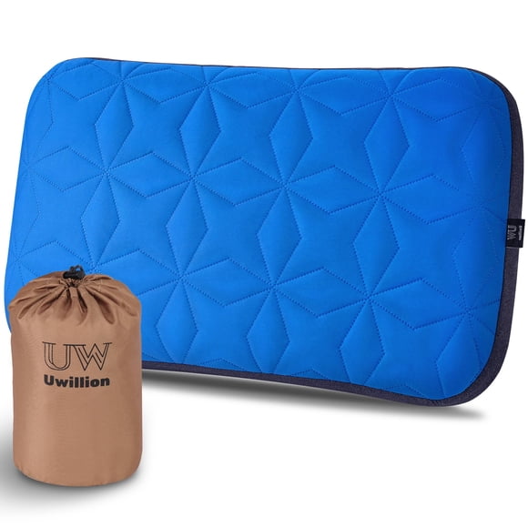 Almohada de camping UWILLION, grande, 61 x 38 cm, ligera e hinchable