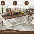thumbnail image 4 of Blotout 71" Modern Farmhouse Dining Table for 6-8 Person, Rectangular Wood Dining Table with Adjustable Feet, Kitchen Table for Dining Room, Gathering, Kitchen (White), 4 of 11