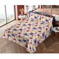 thumbnail image 4 of Ambesonne Aquarelle Flowers Fitted & Flat Sheet with Shams 4 Pcs Set, Dreamy Floral Art, Queen, Pale Yellow Lavender, 4 of 5