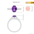 thumbnail image 5 of ANGARA Natural Oval 1.6 ct Amethyst Ring with Flush-Set Diamonds in 14K White Gold for Women (Size-9x7mm) | February Birthstone, Birthday, Anniversary, Jewelry Gift for Women | Natural Amethyst Ring, 5 of 10