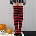 thumbnail image 3 of 1s Leg Warmer Comfortable Thigh High Striped for Red, 3 of 7