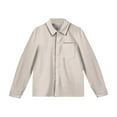thumbnail image 4 of Girls Long Sleeve Button Down Shirt Classic Collared School Uniform Blouse with Front Pocket for Kids Teens, 4 of 4