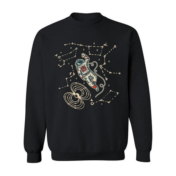 Constellations Around Astronaut Sweatshirt Men -Image by Shutterstock, Male x-Large