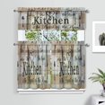 thumbnail image 2 of Retro Tableware2 (1) Kitchen Curtain Valance 3 Piece Home Curtains and Valance Set Curtain Sink Window Decor Window Treatment Tier 27.5x36 Length, 2 of 6