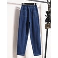 thumbnail image 3 of New Autumn Plus Size Jeans For Women High Elastic Waist Loose Blue Black Color Jeans Trousers Korean Fashion Casual Pants, 3 of 5