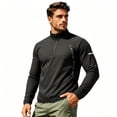 thumbnail image 4 of Maqroz Long Sleeve Workout Tops Men 1/4 Zip Mock Neck Athletic Sun Protection Shirt Moisture Wicking Training Gym Sweatshirt Lightweight Running Golf Top, 4 of 8