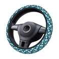 thumbnail image 2 of Cauagu Blue Lotus Flower Print Car Steering Wheel Cover - Universal Car Accessory for Diverse Cars for Steering Wheel with a Diameter of 14.5"-15", 2 of 7