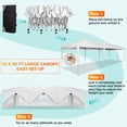 thumbnail image 5 of HOTEEL 10x30 Pop up Canopy Tent with 8 Sidewalls, Waterproof Commercial Instant Shelter Tent for Wedding, Courtyard, Parties with Carry Bag & 4 Sandbags,White, 5 of 10