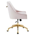 thumbnail image 6 of Modway Discern Modern Performance Velvet Swivel Office Chair in Pink/Gold, 6 of 7