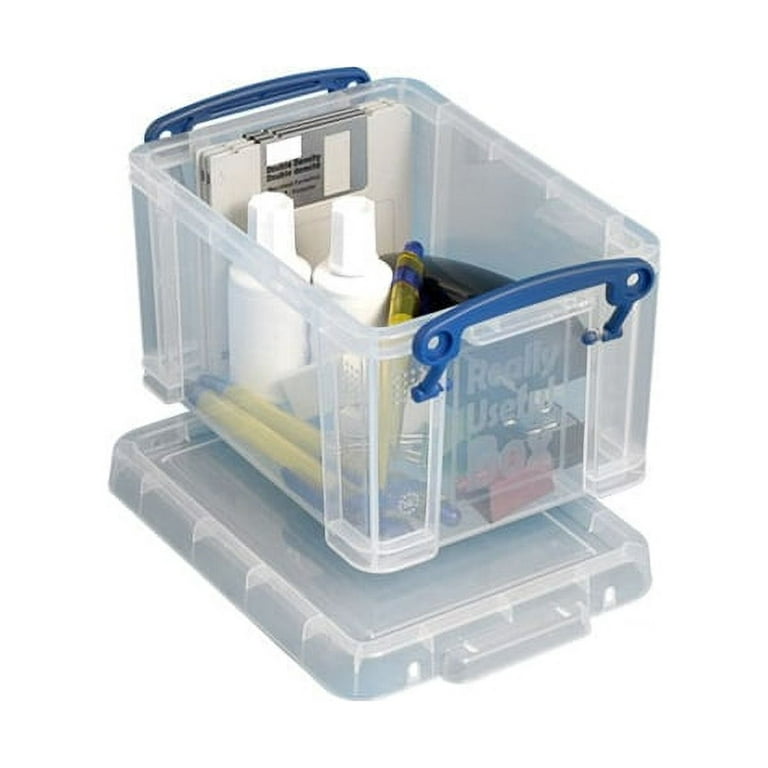 Really Useful Plastic Storage Box 1.5 Litre Clear (Pack of 4)