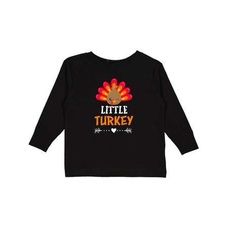 

Inktastic Little Turkey with Turkey Head and Arrow in White Boys or Girls Long Sleeve Toddler T-Shirt
