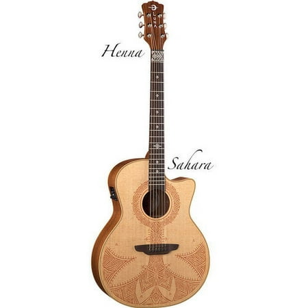 Luna Henna Sahara Cutaway Grand Concert Spruce Top Acoustic-Electric Guitar - Satin