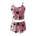 thumbnail image 4 of 2 Piece Sets for Women Summer Cute Pajama Sets Lettuce Crop Camis and Shorts Lounge Sets Plus Size Sleepwear Casual Outfits, 4 of 4