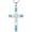 Turquoise, variant on AOBOCO Celtic Cross Opal Necklace 925 Sterling Silver Irish Knot Infinity Cross Pendant Christian Religious Faith Jewelry Gift for Women Her, 18" to 20" Chain
