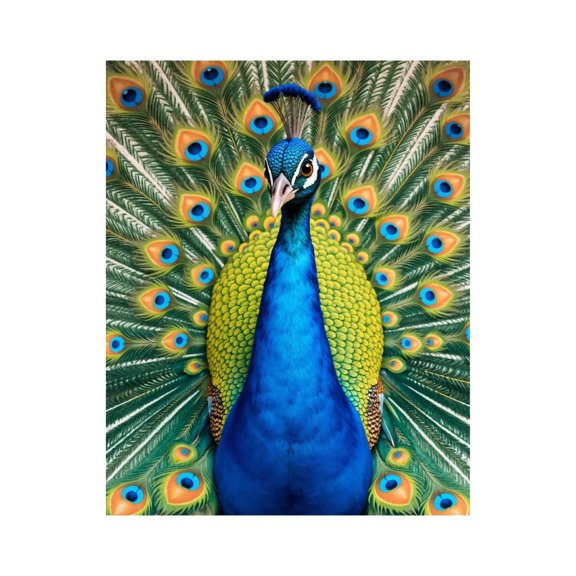 Paint by Numbers Kit for Adults, Elegant Peacock Plumage Display Paint by Numbers, Easy Paint by Numbers Kit for Adults Beginner, DIY Adult Paint by Number Kits on Canvas, 12x16in Home Decor