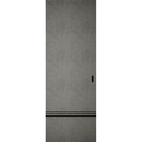 Hidden Barn | Planum 0012 Concrete | Sturdy Finished Flush Modern Doors | Magic Concealed Sliding Set 18" x 80"