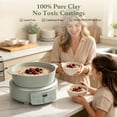 thumbnail image 3 of MAGNIFIQUE 4.5 Quart Olive Green Round Claypot Multi-Cooker, Digital Slow Cooker with Removable Non-Toxic Pot, 3 of 8