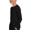 thumbnail image 3 of Agkizg Boys UPF Sun Protection Long Sleeve Tee, Solid Color Round Neck Quickly Dry Sport Top, Breathable Lightweight Workout Shirt for Summer, Athletic T-Shirt for Kids, Sizes 11-12 Years, 3 of 6