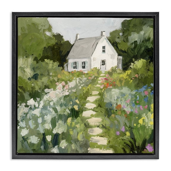 Stupell Industries Traditional House She Dreamt Of Black Floating Frame Canvas Art, 18 x 18, by Victoria Barnes