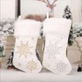 thumbnail image 3 of Billuyoard Medias navideñas de felpa cortas, calcetines de copo de nieve dorado plateado, chimenea para el hogar, colgante, bolsa de regalo, Kits de decoración para fiestas Plata, 3 of 6