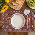 thumbnail image 4 of Country Boho Placemats Set of 8, Farmhouse Ethnic Abstract Nation Aesthetic Placemats for Dining Table, Place Mats for Kitchen Tabletop, Waterproof Wipeable Dining Table Mats Set, 4 of 9