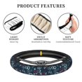 thumbnail image 4 of Logiee Navy Blue Geometric Print Breathable Elastic Steering Wheel Cover, Non-Slip Stretch Steering Wheel Protector,Universal 15 Inch Fit Auto, Suvs, Truck, 4 of 6