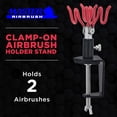 thumbnail image 2 of Master Airbrush Clamp-On 2-Airbrush Holder Stand - Table/Bench Mount - Airbrush Accessories and Supplies for Garage or Workspace, 2 of 6