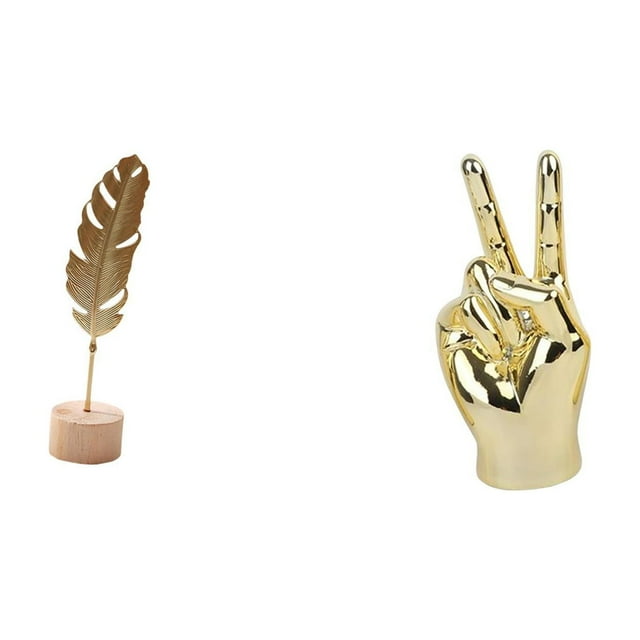 Escultura Abstracta Nórdica Creativa De Hoja De Metal Y Gesto De Mano, Adorno Para Mesa De Hogar, Fiesta, Sala De Estar, Armario, Estante, Decoración