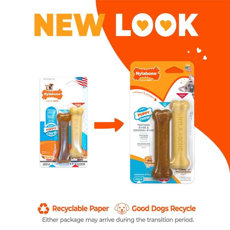 Nylabone Puppy Chew Teething Bone, 2 Pack photo 3