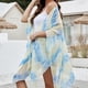 thumbnail image 2 of Chifón Estampado floral Chal suelto Kimono Cárdigan Túnica Playa Cubrir Blusa Amarillo azul Yuyangstore Cárdigan con borlas, 2 of 7