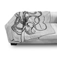 thumbnail image 3 of Octopus Soft Flannel Fleece Blanket, Vintage Style Old Engraved Illustration of a Sea Animal on Plain Backdrop, Cozy Plush for Indoor and Outdoor Use, 50" x 60", White Charcoal Grey, by Ambesonne, 3 of 6