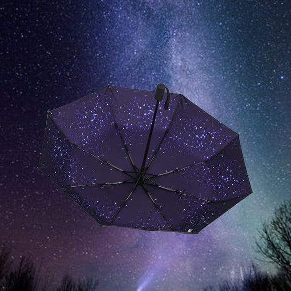 Windproof Travel Compact Umbrella,Automatic Umbrellas for Rain, Creative Starrys Umbrella, Windproof Waterproof Stick Umbrella Anti-UV Protection Golf Umbrella
