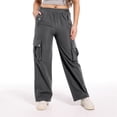 thumbnail image 4 of SNKSDGM Women's Plus Panties for Women Pack Thong Work Pants Women Cargo Plus Size High Waist Women's Wide Leg Trousers Straight Leg Work Pants Stylish Casual Pants for All Seasons, 4 of 7