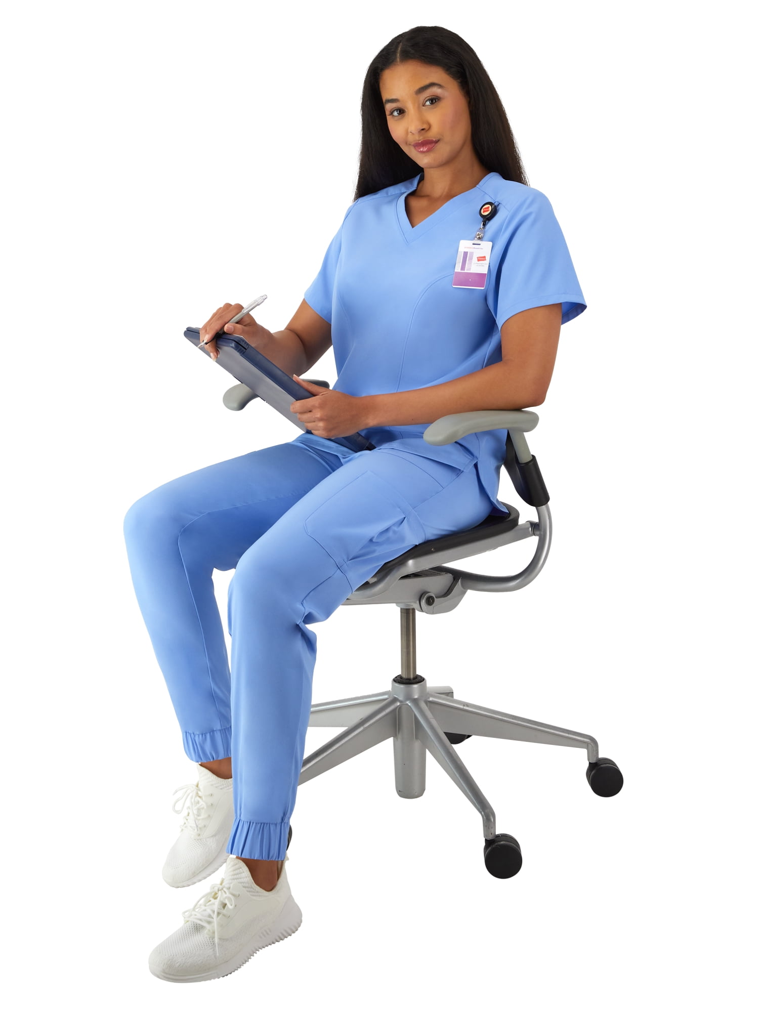 Hanes Womens Scrubs V-Neck Scrub Top, Comfort Fit, 2 Pockets, Sizes XS-3XL