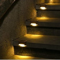 Solar Deck Lights 4 Pack, Waterproof Led Lights for Outdoor Stairs, Step, Fence, Yard, Patio, and Pathway(Warm White)