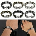 thumbnail image 2 of QQTDFG Wealth Good Luck Black Silver PiXiu Obsidian Wristband Bracelet Feng Shui-K, 2 of 9