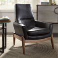 thumbnail image 2 of ACME Dolphin High Back Accent Chair in Black Top Grain Leather, 2 of 7