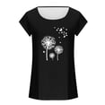 thumbnail image 4 of Tank Tops for Women Plus Size Cap Sleeve Round Neck Tank Casual Basic Tees Loose Blouses Black M, 4 of 4