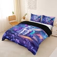 thumbnail image 2 of Erosebridal 3D Cartoon Unicorn Duvet Cover Set For Kids,Cute Magic Animal Bedding Full,Reversible Black 3 Pieces,No Comforter, 2 of 6