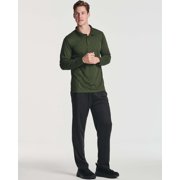 Real Essentials 3 Pack Men's Dry Fit Long-Sleeve Active Polo Shirt Casual Performance Golf (Available in Big & Tall)