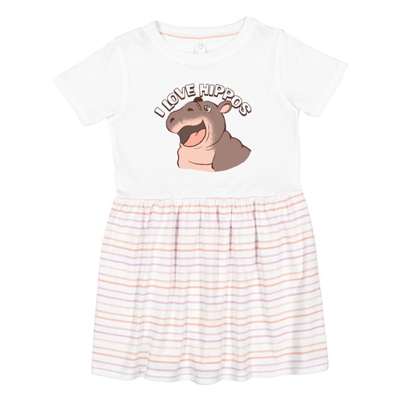 Inktastic I Love Hippos Girls Toddler Dress