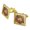 Gold, variant on Christmas Holiday Boot Wreath Cowboy Horshoes Western Square Cufflink Set - Silver or Gold