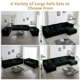 thumbnail image 7 of 111.5" Modular Sectional Sofa,Comfy 3 Seater Chenille Cloud Couch with 5 Pillows,L Shaped Sectional Couches for Living Room,Apartment,Office,Black, 7 of 7