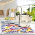 thumbnail image 5 of GZHJMY Microfiber Dish Drying Mat Absorbent Dish Draining Mat Large Size 18 x 24 Dishes Drainer Mat for Countertop s XXL Size The Garden Tricolor Pansy FlowerCoffee Mat, 5 of 7