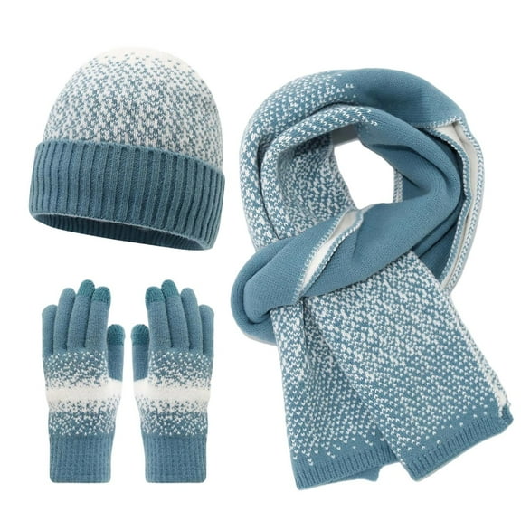 Bibifish Womens Hat Gloves Scarf Sets Beanies Hat Long Scarves And Touchscreen Gloves Winter Warm And Cozy Three Piece Outdoor Outfits