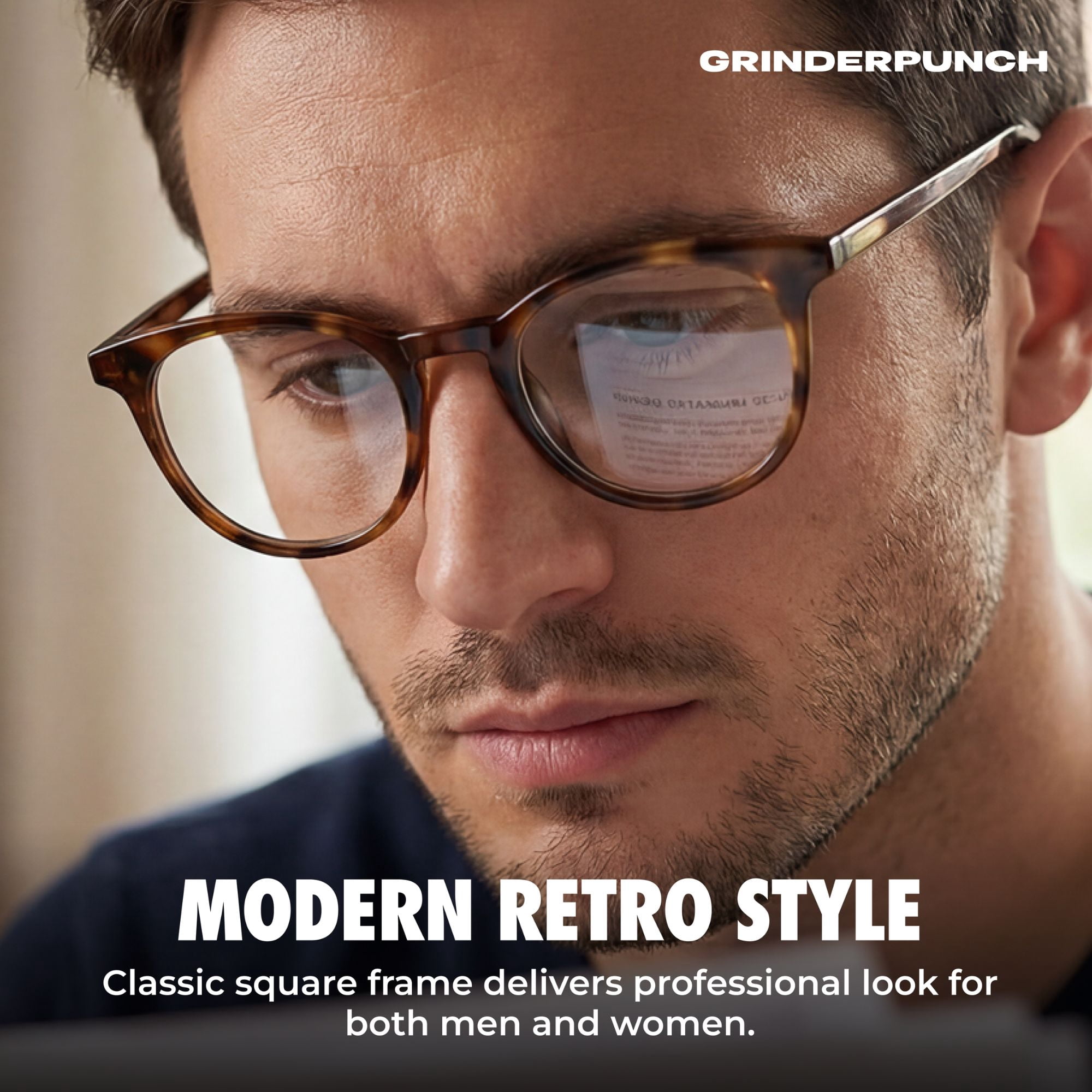 Grinderpunch Reading Glasses for Women and Men Blue Light Blocking Readers Stylish Readers with Spring Loaded Hinges - 2 Pack Tortoise, 2.50