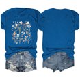 thumbnail image 4 of Camisetas de Verano de Mujer Pequeña Flor Impresa Cuello Redondo Manga Corta Superior, Verano Superior de las Mujeres, 4 of 8